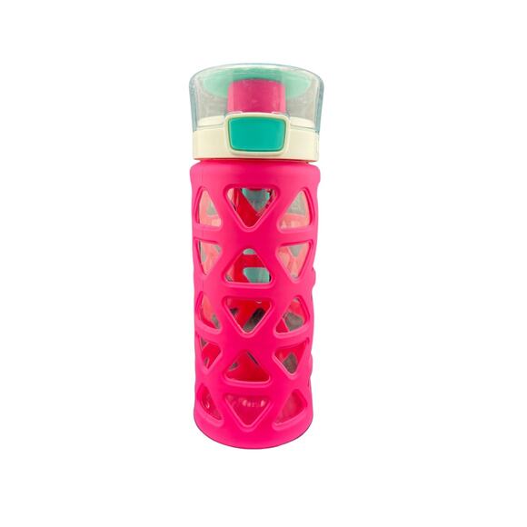 Ello Pink and Blue Plastic BPA Free Water Bottle 15 oz with Strap - Picture 2 of 5